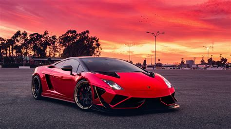 Red Car Wallpaper | Red Sky | Sports Car | Vehicle | Supercar | Asphalt ...