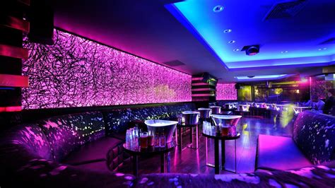 Wonderful Neon Lights In A Night Club Lounge HD Desktop Background ...