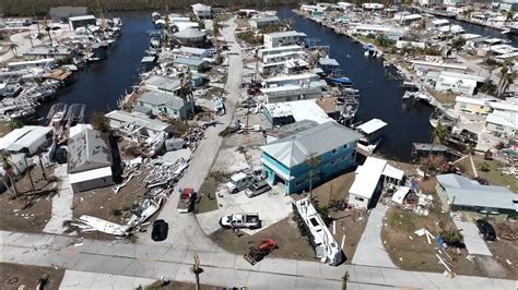 St James City Pine Island, FL Hurricane Ian drone damage covering most ...