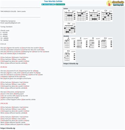 Chord: Two Worlds Collide - tab, song lyric, sheet, guitar, ukulele ...