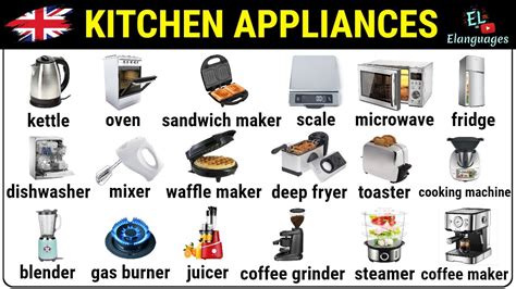 Kitchen appliances vocabulary in English with pictures - YouTube