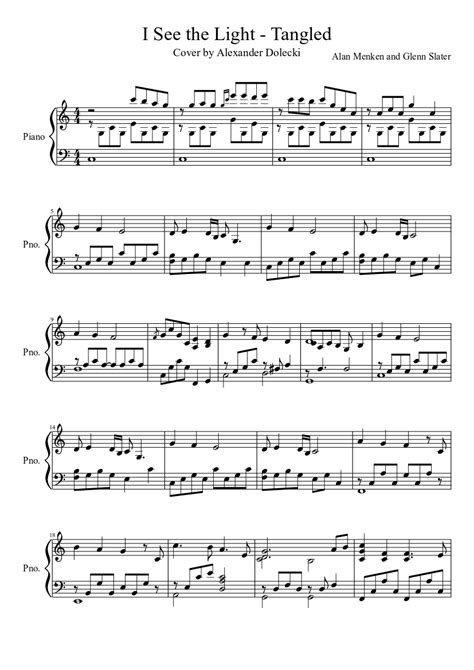 I See the Light(Tangled) - Piano Solo free sheet music. | Fun and ...