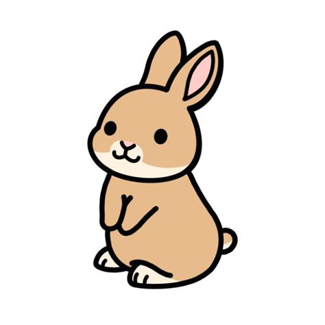 Brown Bunny Sticker in 2021 | Bunny drawing, Cute easy animal drawings ...