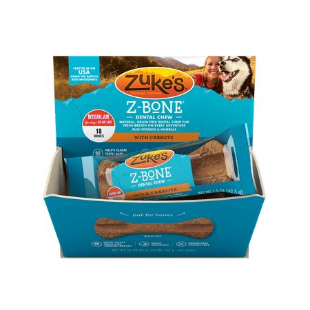 Zuke's Z-Bones Natural Edible Dental Chews Clean Carrot Crunch Dog ...