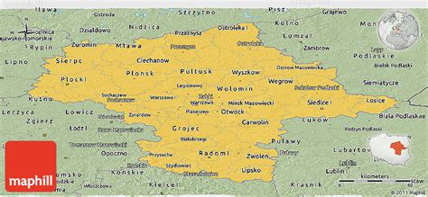 Savanna Style Panoramic Map of Mazowieckie