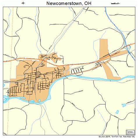 Newcomerstown Ohio Street Map 3954432