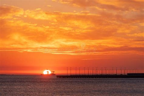 Sunrise Over the Caspian Sea Stock Photo - Image of track, view: 247536884