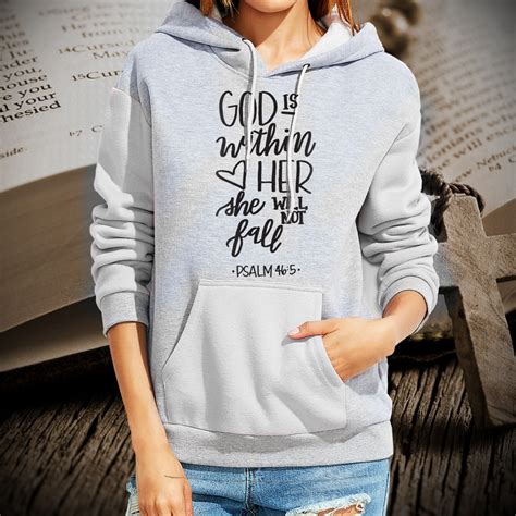 Bible Verse God is within Her Statement Hoodies Jacket for Women 52 ...