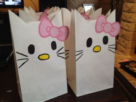 My version of Hello Kitty loot bags gift bags Cat Birthday, Bday, Party ...