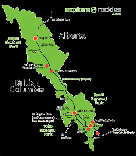 The location of the Banff National Park in Alberta showing location of ...