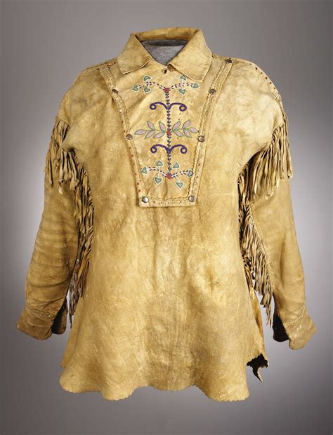 AN OJIBWA MAN'S BEADED HIDE SHIRT. c. 1890. ... American Indian | Lot ...