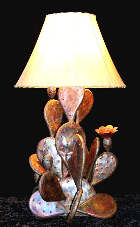 Flowering Cactus Lamp Handcrafted Copper Southwest - Etsy