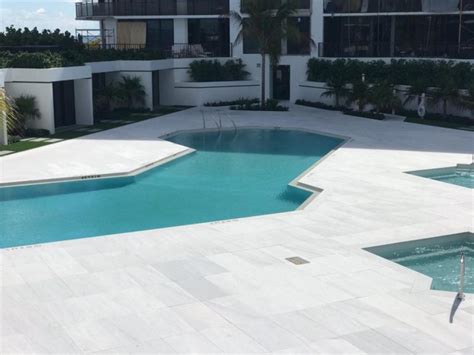 Bianco Carrara Distressed Marble Pool Coping