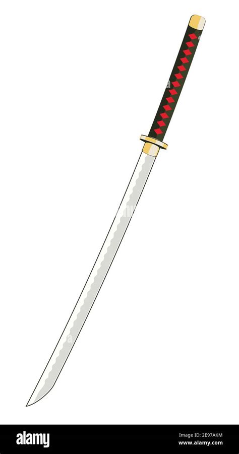 Traditional samurai weapon, Japanese katana sword design Stock Vector ...