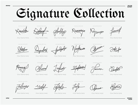 hand drawn signature collection 22233442 Vector Art at Vecteezy