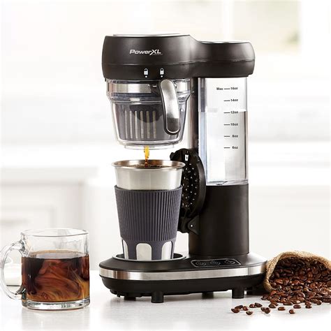 PowerXL Grind & Go, Automatic Single Serve Coffee Maker with Grinder ...