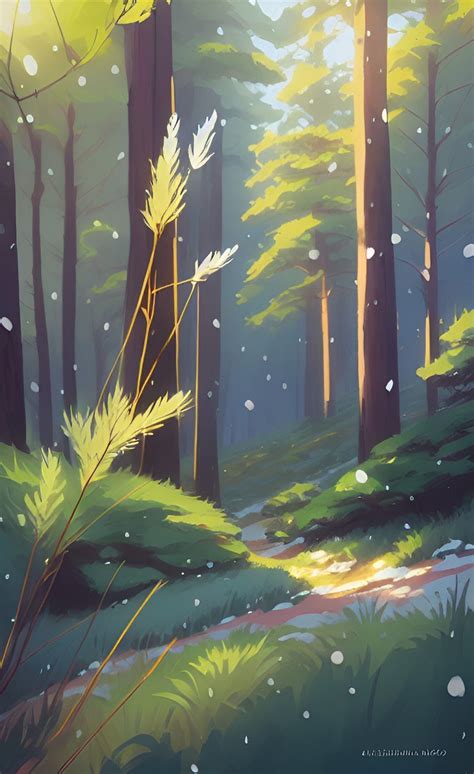 Snowy Forest Painting