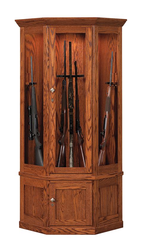 The Revolver - Corner Gun Cabinet with Rotating Gun Rack Carousel ...