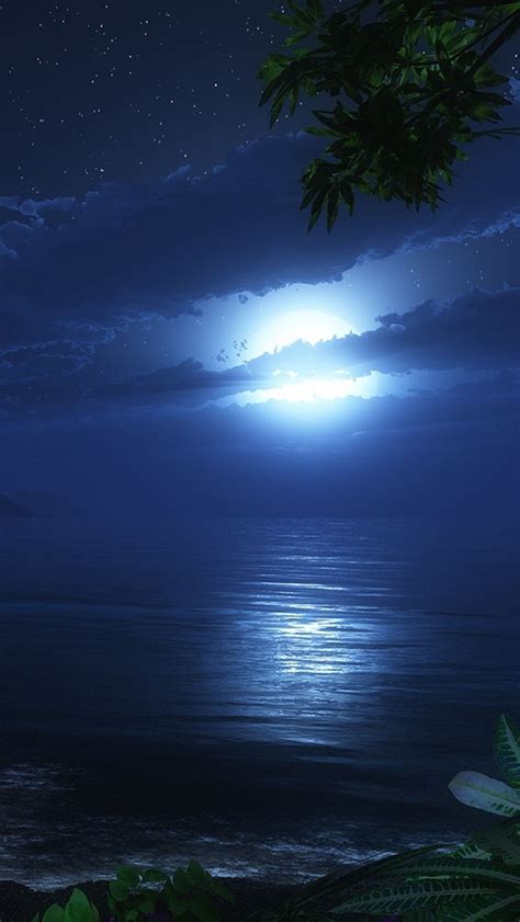 Moon Over Ocean Wallpaper - WallpaperSafari