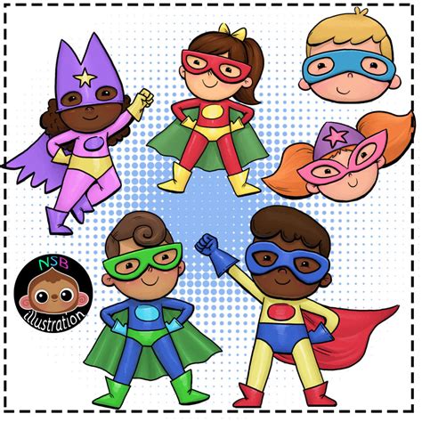 SuperHero Kids Clip Art – Commercial Use, make your own resources ...