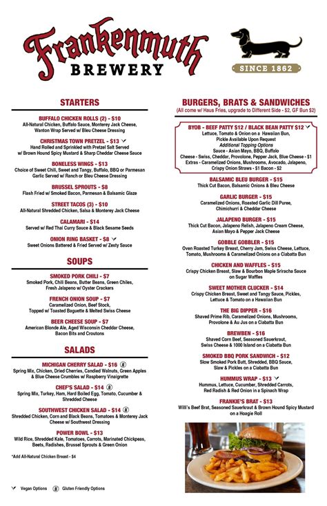 Frankenmuth Restaurant | Menu | Frankenmuth Brewery