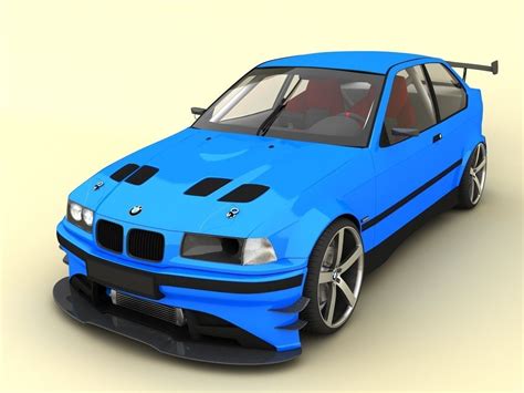 BMW e36 compact tuning 3D Model MAX OBJ 3DS FBX | CGTrader.com