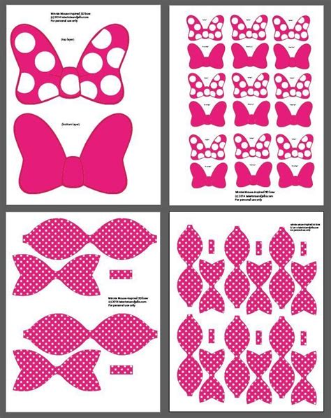 Minnie Mouse 3-D Printable Bows & Cupcake Toppers! #MinnieInParis ...