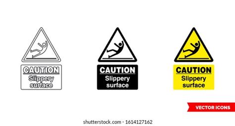 Caution Slippery Surface Warning Sign Icon Stock Vector (Royalty Free ...