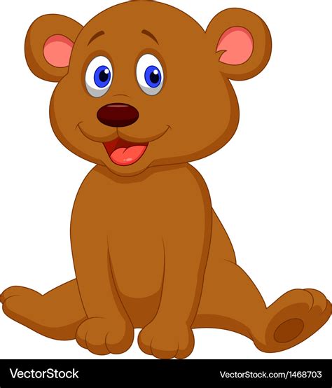 Cute baby bear cartoon Royalty Free Vector Image