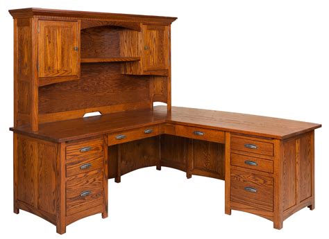 Oakwood L Desk | Amish Solid Wood Desks | Kvadro Furniture