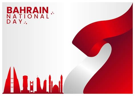 Premium Vector | Bahrain National Day illustration with flag background