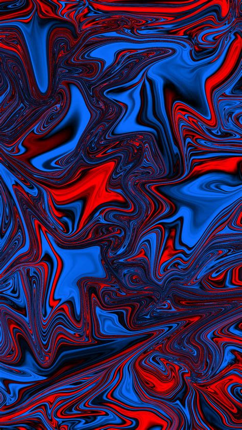 Blue red abstract, black, colorful, colors, flow, liquid, mix, HD phone ...