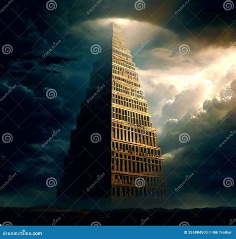 Tower Of Babel Reaching The Clouds Stock Photo | CartoonDealer.com ...