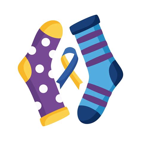 down syndrome campaign ribbon with socks flat style icon 2477453 Vector ...