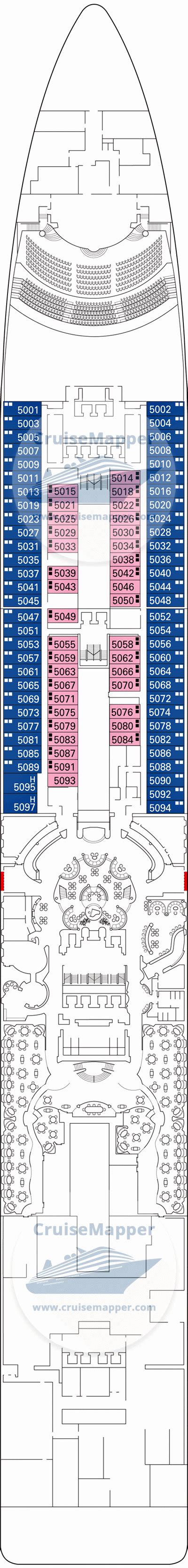 MSC Splendida deck 5 plan | CruiseMapper