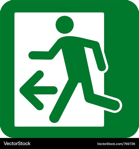 Emergency exit sign Royalty Free Vector Image - VectorStock