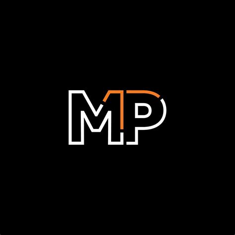 Abstract letter MP logo design with line connection for technology and ...