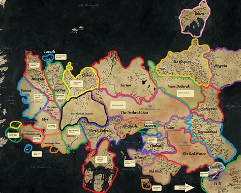 Map of Essos - Game of Thrones | Game of thrones map, Game of thrones ...