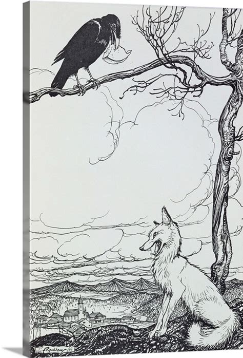 The Fox and the Crow, illustration from Aesop's Fables | Illustration ...