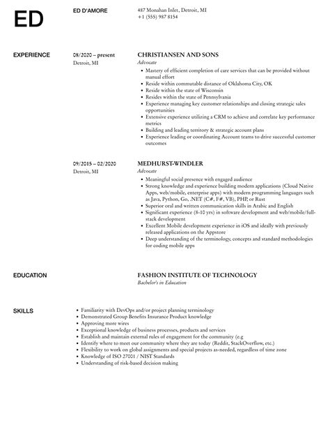 Advocate Resume Samples | Velvet Jobs