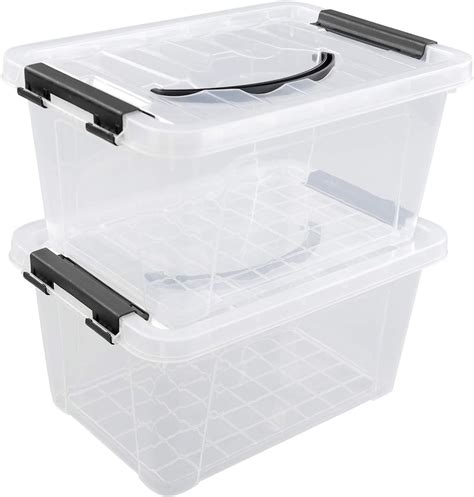 Amazon.com - Readsky 5 Litre Plastic Clear Storage Bins, 2 Packs