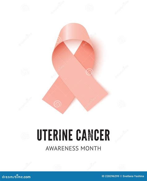 Uterine Cancer Awareness Ribbon Vector Illustration Isolated Stock ...