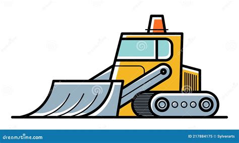 Bulldozer Vector Cartoon Style Icon | CartoonDealer.com #217884175