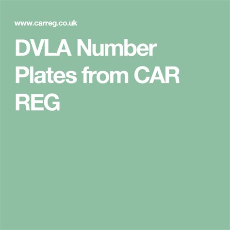 DVLA Number Plates from CAR REG | Number plate, Plates, Car reg