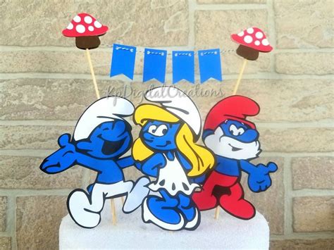 Smurfs cake topper Smurfs party Smurfs birthday Smurf | Etsy