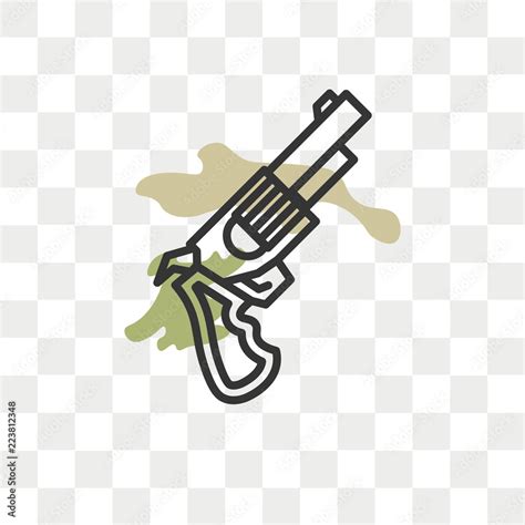 Pistol vector icon isolated on transparent background, Pistol logo ...