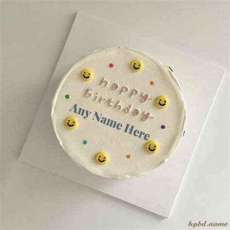 Funny Smile Birthday Wishes Cake With Name