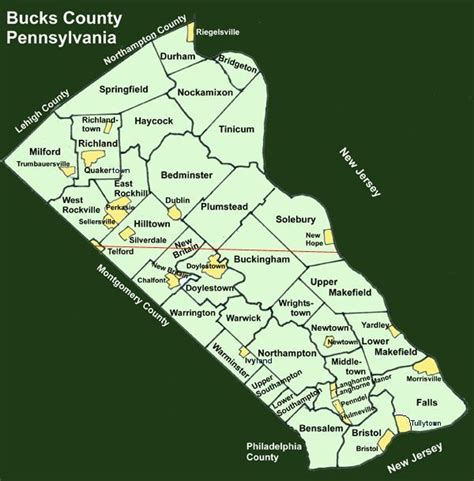 Bucks County Pennsylvania Township Maps | Bucks county pennsylvania ...