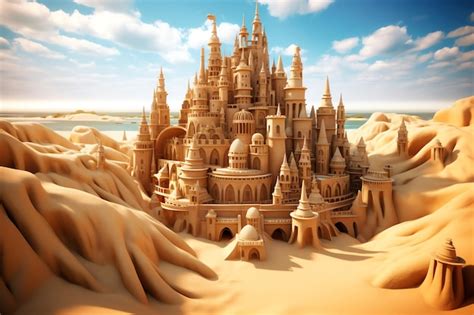 Premium Photo | Sand castle on the beach