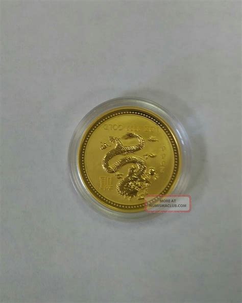 2000 1 Oz Gold Australian Year Of The Dragon Lunar Coin (series I). 9999